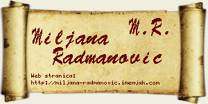 Miljana Radmanović vizit kartica
